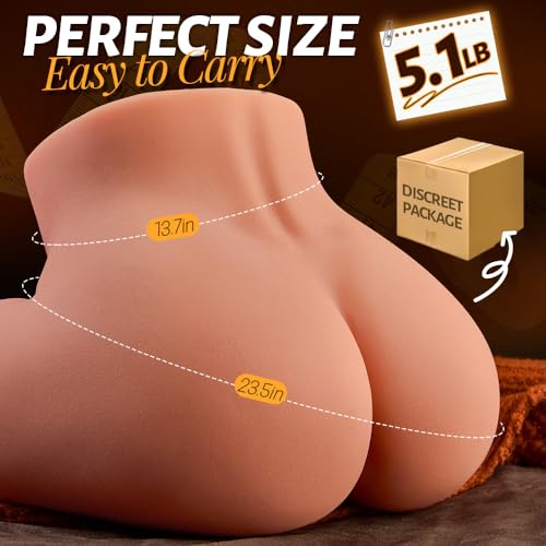Image of Portable Sex Doll Ass Soft Butt, Realistic Male Masturbator Stroker Male Sex Toy with Dual Texture Channel, Pocket Pussy Ass Adult Sex Toys Sex Dolls for Men 5.1LB