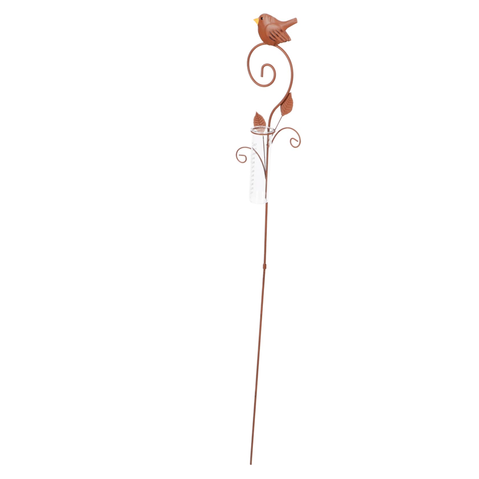 CIYODO Vintage Flower Arrangement Rain Gauge Tool Outdoor Decorative Stake Precise Rainfall Measurement