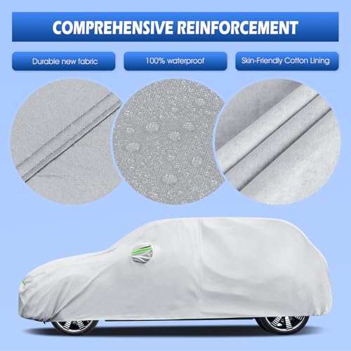 Image of Car Cover Custom Fit for 2014-2026 Mini Cooper /Cooper S /Hardtop /Clubman /Countryman 4 Door, Migaven Waterproof Full Exterior Cover Sun Rain Protection with Door Zipper and Cotton Lining