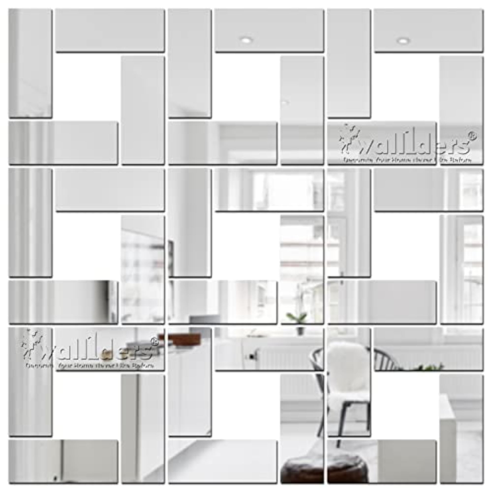 Rectangle Silver Acrylic Mirror Stickers for Wall Decoration