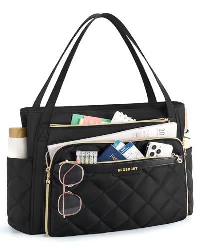 bagsmart Laptop Tote Bag for Women 15.6 Inch Teacher Work Bag Nurse Bag Large Computer Briefcase Quilted with Insulated Pocket for Nurse Office School College
