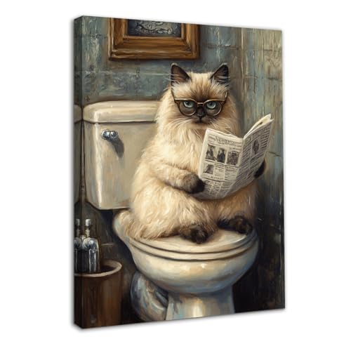 Cadeau humoristique amoureux des chats affiche vintage de chat drôle sur les toilettes