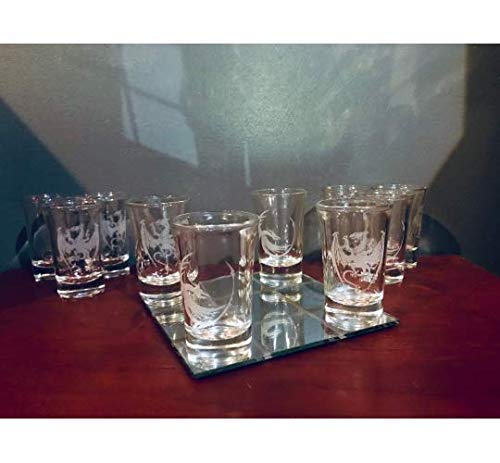 Miniatura 5 de Engraved Dragon Shot Glass Tic Tac Toe Game, Glass Dragon, Dragon glass, Tic Tac Toe, Engraved Mirror, Father's Day