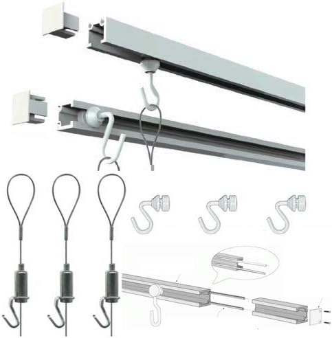 （ジョイント１m＋１m）ピクチャーレール セット.後付け.C-11型ピクチャーレールセット2m(ホワイト）天井用