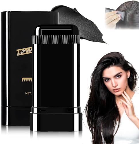 ZUPTIX New Hair Color Comb Stick, Waterproof and Sweat-Proof Instant Hair Dye Stick Grey Hair Coverage for Men & Women, Easy Application (BLACK