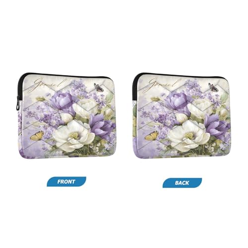 Funda acolchada portátil con diseño floral para laptop 13 pulg miniatura 2
