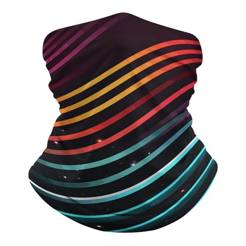 Mascarilla facial tipo cuello transpirable a prueba de viento con diseño gráfico de líneas, cubierta facial para sol y polvo, bandana pasamontañas para hombres y mujeres miniatura 1