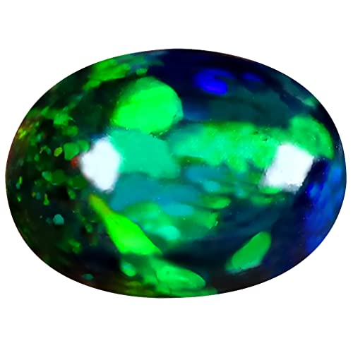 Opale noire éthiopienne 12x9mm pierre précieuse naturelle ovale 3.45ct