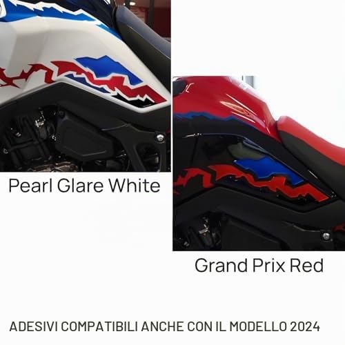 Resin Bike Adesivi Moto Compatibile con Honda CRF1100L Africa Twin 1100 2024-2025. Protezioni Laterali Serbatoio Grip da Urti e Graffi. Adesivi Resinati con Effetto 3D Made in Italy