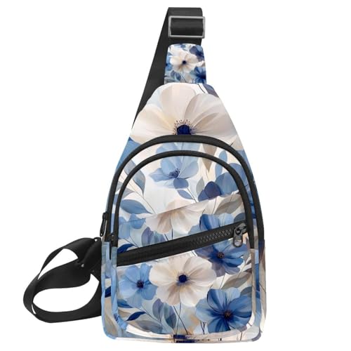 Sac à dos à bandoulière à fleurs sac banane de randonnée voyage sport
