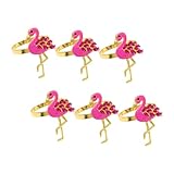Cabilock 6 Piezas Anillos para Servilletas con Diseño de Flamenco Anillos Decorativos de Aleación para Manteles Decoración Tropical para Bodas Cenas y Fiestas Familiares