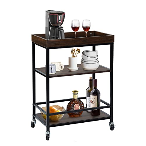 Catálogo para Comprar On-line Carros de almacenamiento los 5 mejores. 45 HOMEMAKE FURNITURE Carrito de Servicio de Bar para el Hogar, Carro de Almacenamiento Bar 3 Niveles Ruedas Universales con Frenos Carro de Barra Móvil para el Hogar Comedor...