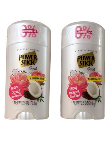Power Stick For Her Peony Coconut Deodorant Aluminum-Free 2.5 oz 2-Pack
