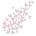 Luxbon 100Pcs 3D Vivid Cardboard Paper Hollow Butterfly Matt Effect Wall Stickers Art Crafts Decals Butterflies Home DIY Improvement Decor Mural Pink