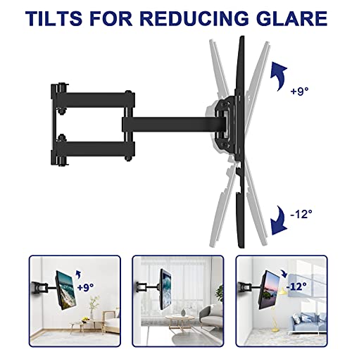 Rentliv Tv Wall Mount Tv Bracket For Most 26-55 Inch Tvs, Full Motion Tv Mount With Swivel Articulating Dual Arms Extension Tilt Rotation Tv Holder, Max Vesa 400X400Mm, Holding 99 Lbs Tv Hanger #TOP1