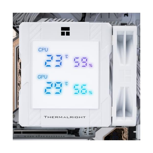 Thermalright Peerless Assassin 120 Digital White CPU Air Cooler, Digital Screen Top Cover,6 Heatpipes Computer CPU Cooler, for AM4/AM5,Intel LGA1700/1851/1150/1151/1200, PC Cooler-White - Image 3