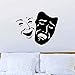 Décor à la maison stickers muraux masque de théâtre motif de visage souriant et autocollants muraux d'expression triste 74X59Cm pour murs