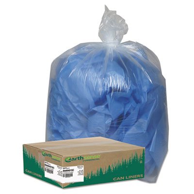 Clear Recycled Can Liners, 31-33gal, 1.25mil, Clear, 100/Carton (2 Cartons)