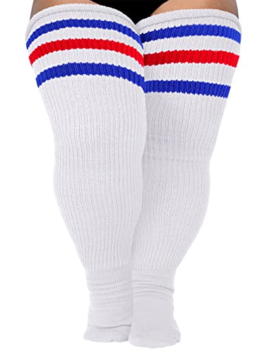 Image of LOUSGUTA Plus Size Thigh High Socks for Thick Thighs- Extra Long Womens Cable Knitted Over Knee High Leg Warmer