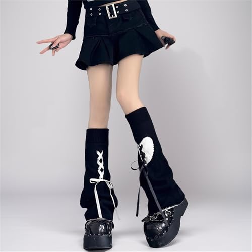 Image of Goth Leg Warmers Women Japanese Gothic Y2k Harajuku Grunge Emo Punk 80s