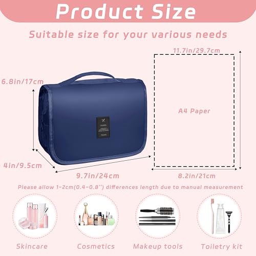 Image of Toiletry Bag Travel Bag with Hanging Hook for Women Men,Royal Blue