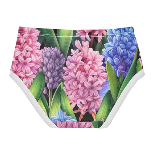 Watercolor Flowers Pink Floral Leaves Toddler Underwear Floral 2t Cotton Panties for Girl Pattern Briefs Girls Undies2