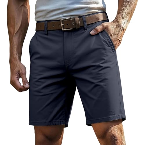 Short de loisirs pour homme à coupe droite et taille moyenne en tissu respirant