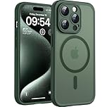 TOCOL Magnetic for iPhone 15 Pro Case, Upgraded Full Camera Protection, Compatible with Magsafe, Drop Protection, Translucent Matte Back Bumper Phone Cover 6.1-Inch (Alpine Green)