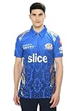 The Souled Store Men T-Shirt Mumbai Indians IPL Fan Supporter Jersey (US, Alpha, Small, Regular, Regular, Blue)