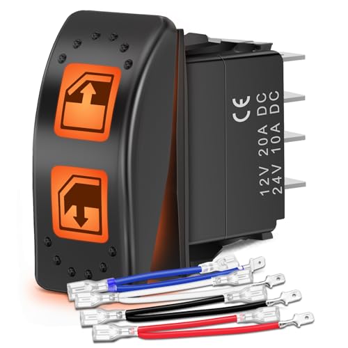 Image of Nilight 12V 20A Waterproof Rocker Toggle Switch Blue LED Light 5 Pack | Plug-and-play fit (OE 710004979) with dual LED backlighting. Includes jumper wires for easy installation