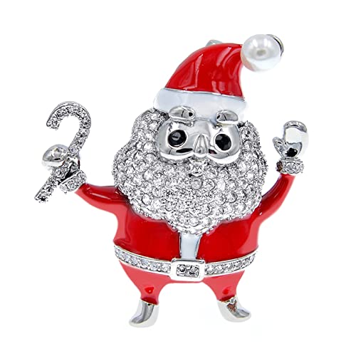 Broche Père Noël zircon cubique pour sublimer un pull d'hiver simple