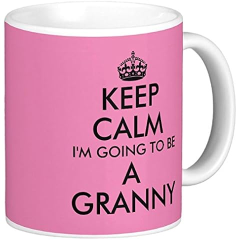 Novelty MUG ~ KEEP CALM I'M GOING TO BE A GRANDAD GRANDPA GRANDFATHER NAN NANNY NANNA GRAN GRANNY GRANDMA GRANDMOTHER 11oz size mugs - new baby shower present for soon to be grandparent (GRANNY) Cover