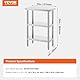 VEVOR Lebensmittel-Zubereitungstisch Edelstahl, Arbeitstisch für gewerbliche Küchen, mit 2 verstellbaren Unterregalen, 356 x 610 x 864 mm Zubereitungstisch aus Metall für Grill, Küche, Zuhause