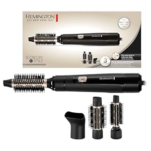 Remington Warmluftbürste [inkl. 3 Aufsätze: 25mm & 38mm Rundbürste, Stylingdüse] Blow Dry&Style (trocknet & stylt für Form & Fülle für kurzes/mittellanges Haar) 2 Heiz-&Gebläsestufen, Airstyler AS7300