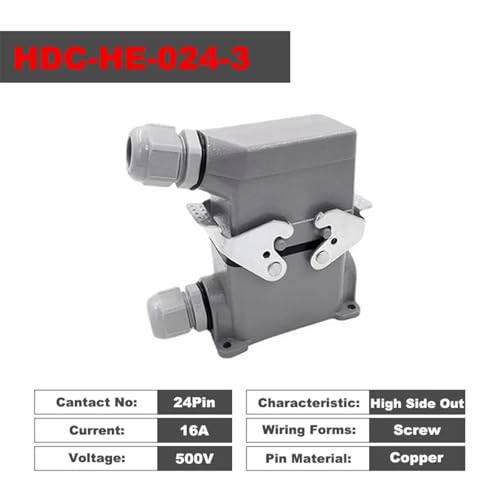 Conector Rectangular Industrial de 24 Pines Macho y Hembra para Evitar Fallos de Voltaje 2
