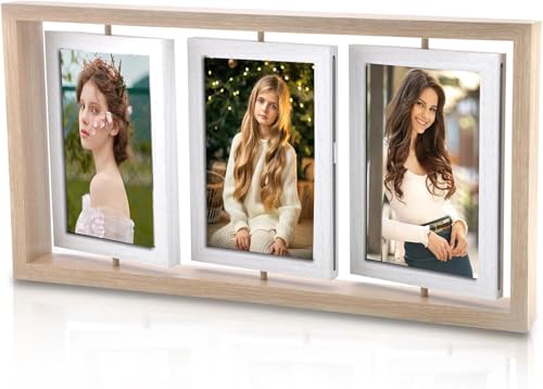 ZMDMAH Cornice portafoto 10 x 15 cornice portafoto rotante collage 6 foto da appoggiare per famiglia, matrimonio, ragazza, ragazzo, amici