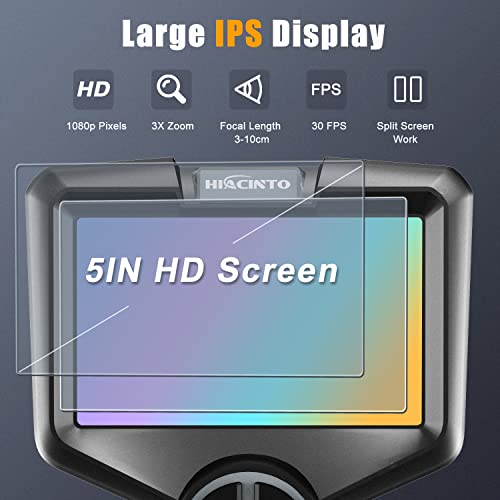 Dual Kameras Endoskopkamera 360° Drehbar, Hiacinto 5M Inspektionskamera Kanalkamera IP68...