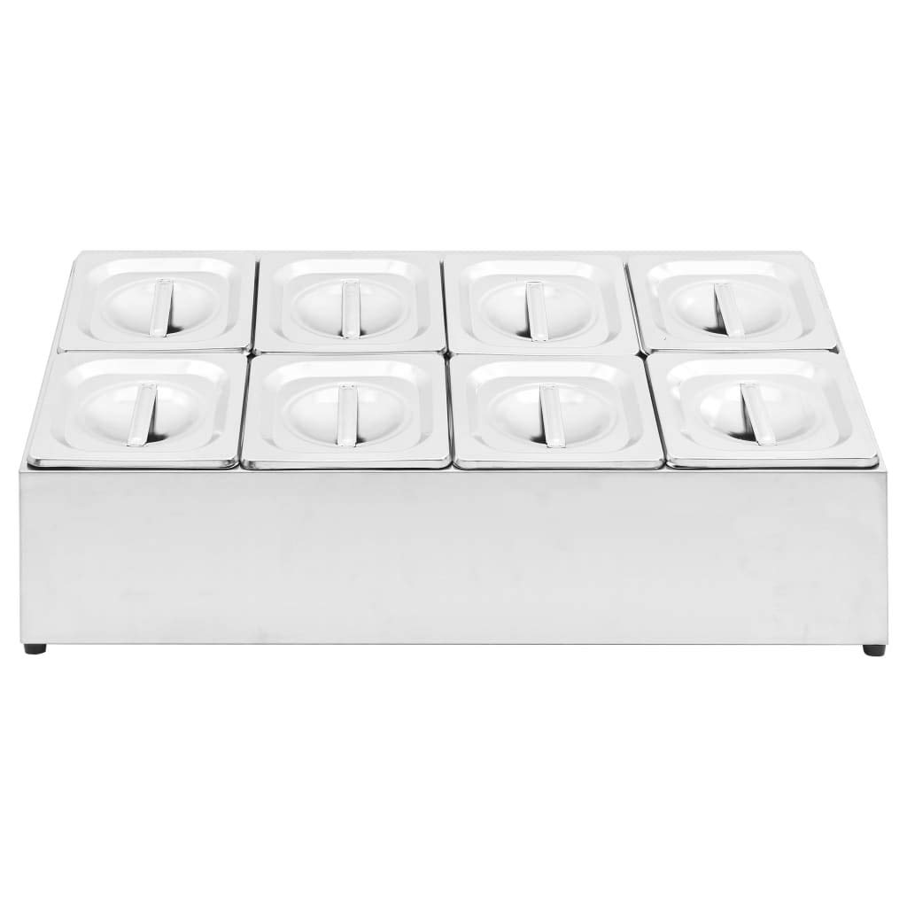 Furniture Item Home Gastronorm - Contenedor con 8 sartenes GN 1/6 de acero inoxidable para muebles