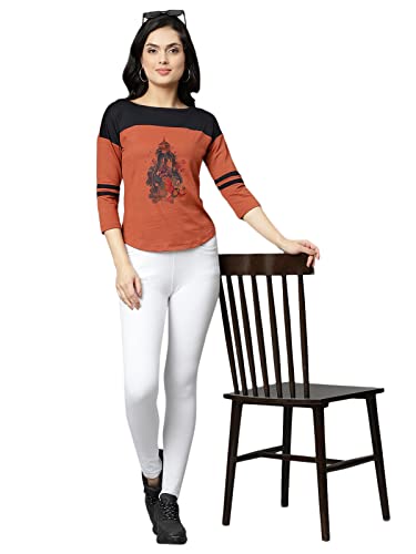 Image of OM SAI LATEST CREATION Women's New 3D Printed Lycra 3 /4 Sleeve Regular Fit Office wear,Casual wear Western Top