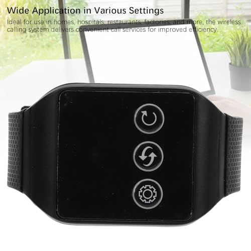di Pulsanti di Chiamata Wireless, Cicalino a Vibrazione, Cercapersone Wireless Chiamata Cercapersone di Chiamata con Campanello Pulsante di Avviso con 4 Ricevitori per Orologi