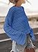 Sidefeel Womens Long Sleeve Crochet Knit Sweater Hollow Out Tops Beach Vacation Cruise Outfit Blue Large