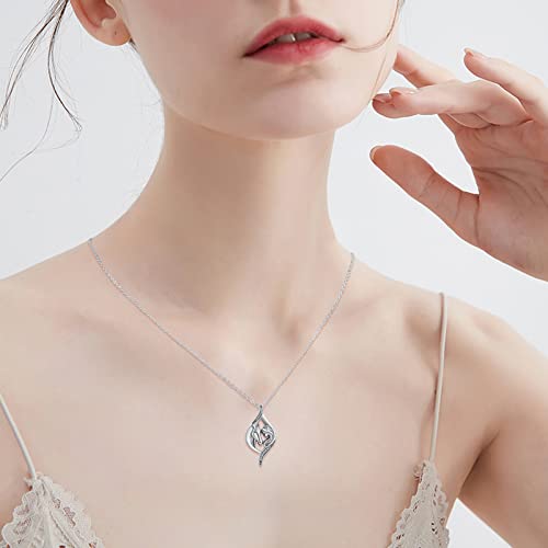 TRISHULA Horse Necklace 925 Sterling Silver Infinity Pendant Necklace Jewelry Christmas Valentine Mothers Day Birthday Gifts for Women Her Mom Daughter3