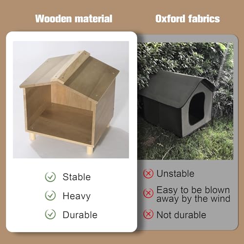 BALAPET Katzenfutterstation & Unterschlupf für Katzen - Wasserdichtes Katzenhaus für Futterstation im Freien, perfekt für Wildkatzen, Vögel, Kaninchen, Katzen & Hunde