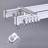rideaux et dessus de lit assortis Faites l'expérience d'un rail de rideau lisse et silencieux conçu pour un fonctionnement sans effort. Doté de roulements à billes silencieux et de roues pivotantes, ce rail s'intègre parfaitement à votre configuration de fenêtre. Enjo