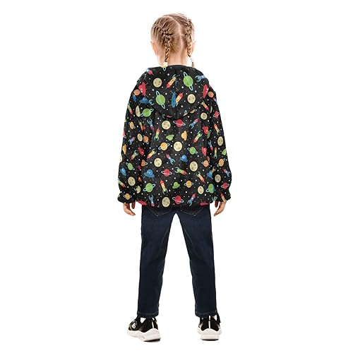 Cartoon Space Planets Boys Fleece Hoody Jacket Zip Up Coat Warm Fall Winter Plush Jacket Long Sleeve Outerwear4