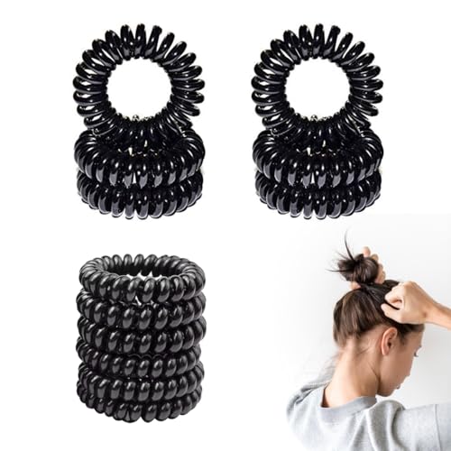 BIRLOZA 12 Piezas Gomas Pelo Mujer, Gomas de Pelo Espiral, Coleteros Pelo Mujer, Gomas del pelo Elásticas, Cintas para el Cabello en Espiral Cable de Teléfono, Gomillas Pelo Espiral