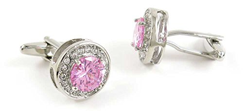1 par de mancuernas para hombre con cristal rosa miniatura 1