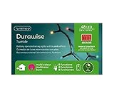 Lumineo 48 LED Multi-Colored Battery-Operated Christmas Lights Set, Black Wire 11.5 Feet