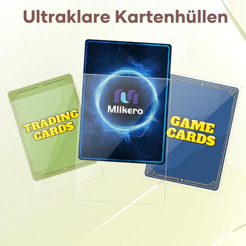 Mlikero 1000 Stück Standard Soft Kartenhüllen, Transparente Kartenhüllen passend für MTG Karten, Sammelkarten, Sportkarten… – Ansicht 2