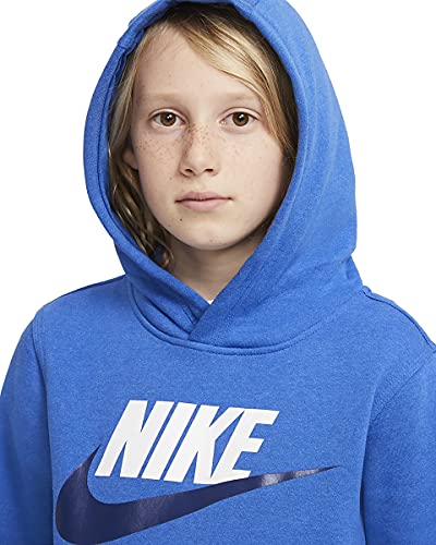 Nike Boy's Sportswear Club + HBR Pullover (Big Kids) Game Royal/Heather LG (14-16 Big Kid)3